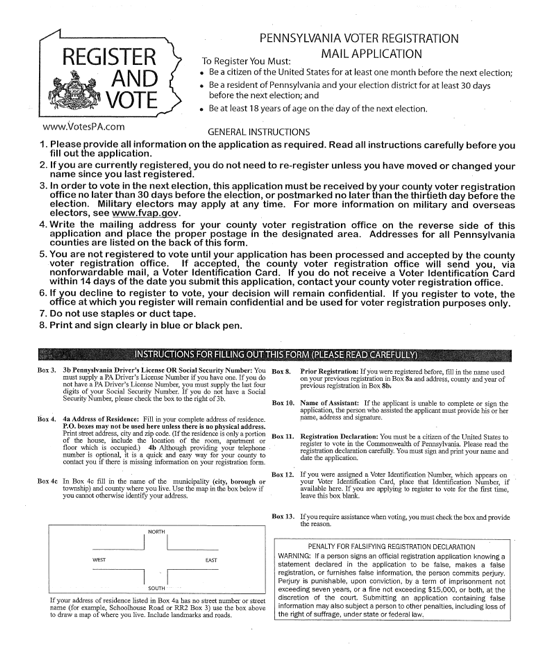 Image of the form, with a large block of text at the top, and sections for instructions on specific fields