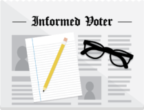 Informed Voter (logo: news page, paper, pencil, glasses)