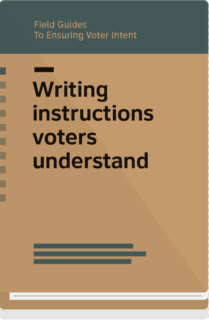 Field Guide 2 cover: Writing instructions voters understand
