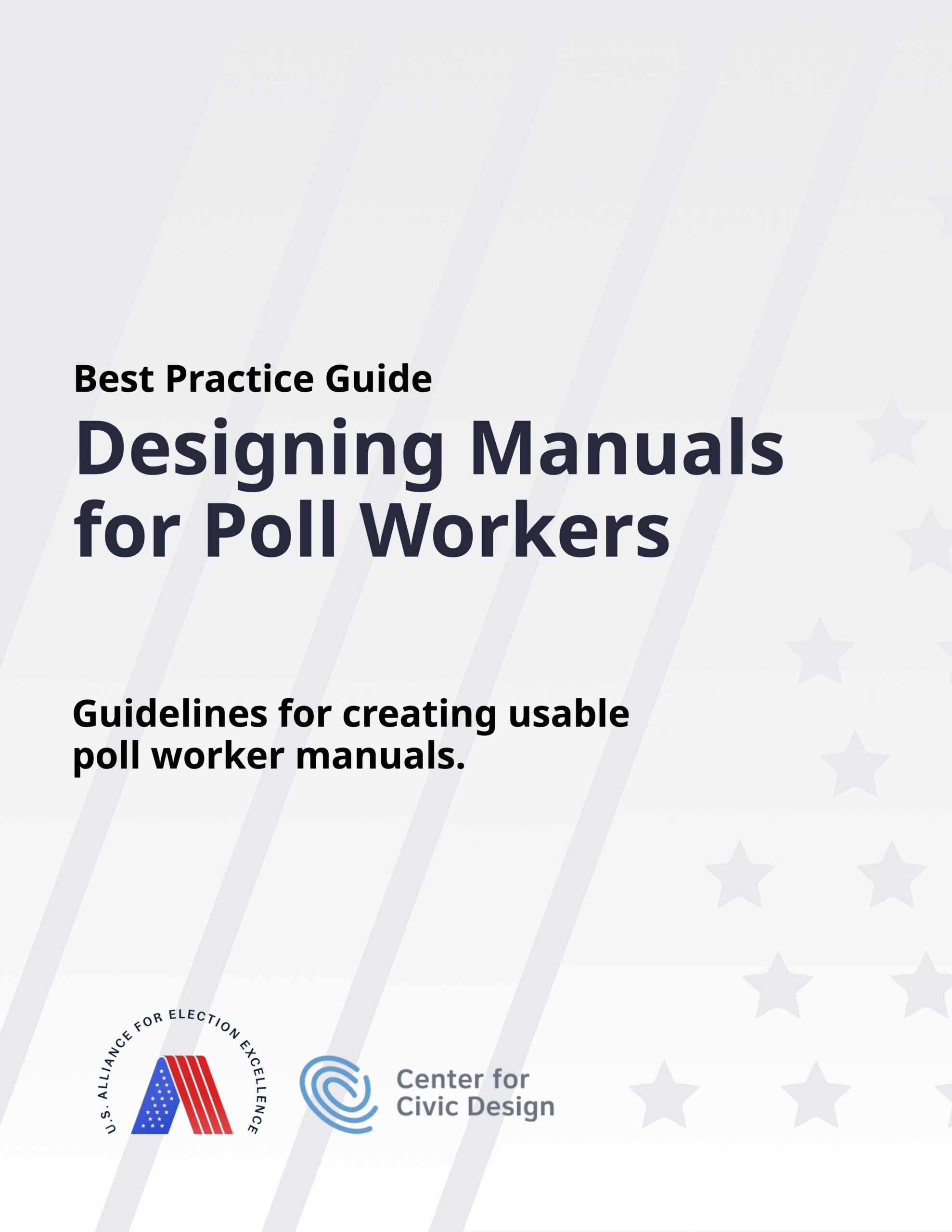 Cover: Best practice guide: Designing Manuals for Poll Workers