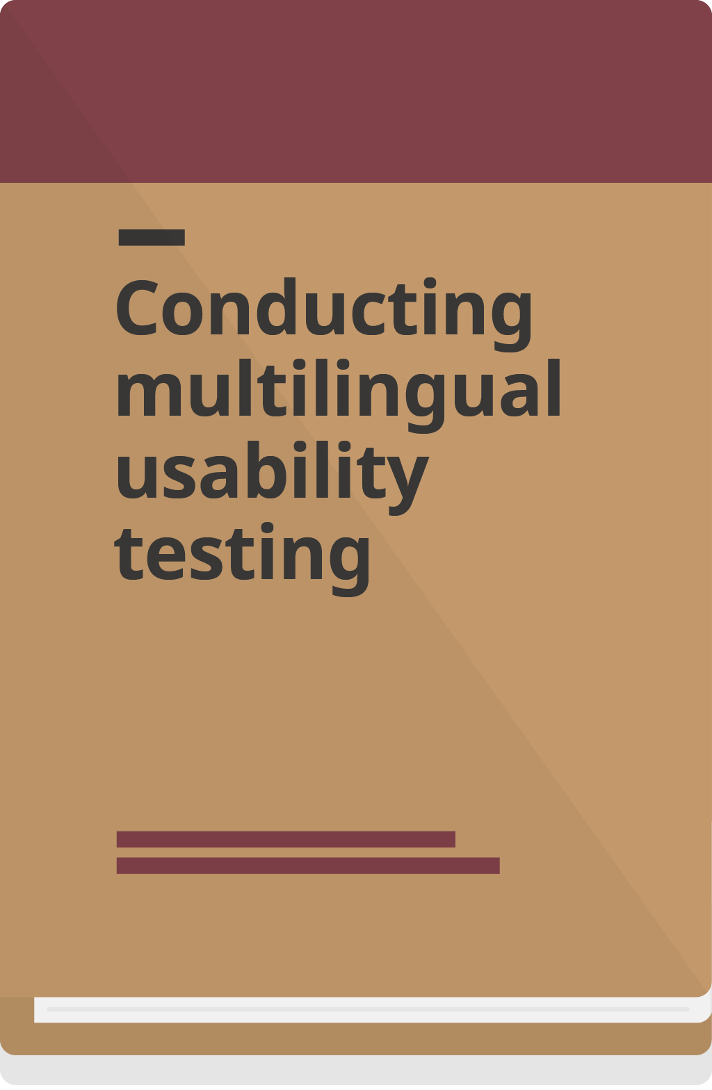 cover page for conducting multilingual usability testing