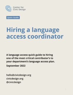 Cover: Hiring a language access coordinator