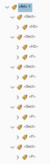 The tags panel showing different tags