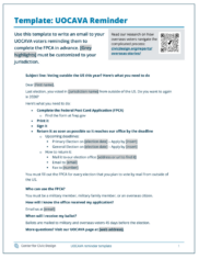 Cover of UOCAVA email template