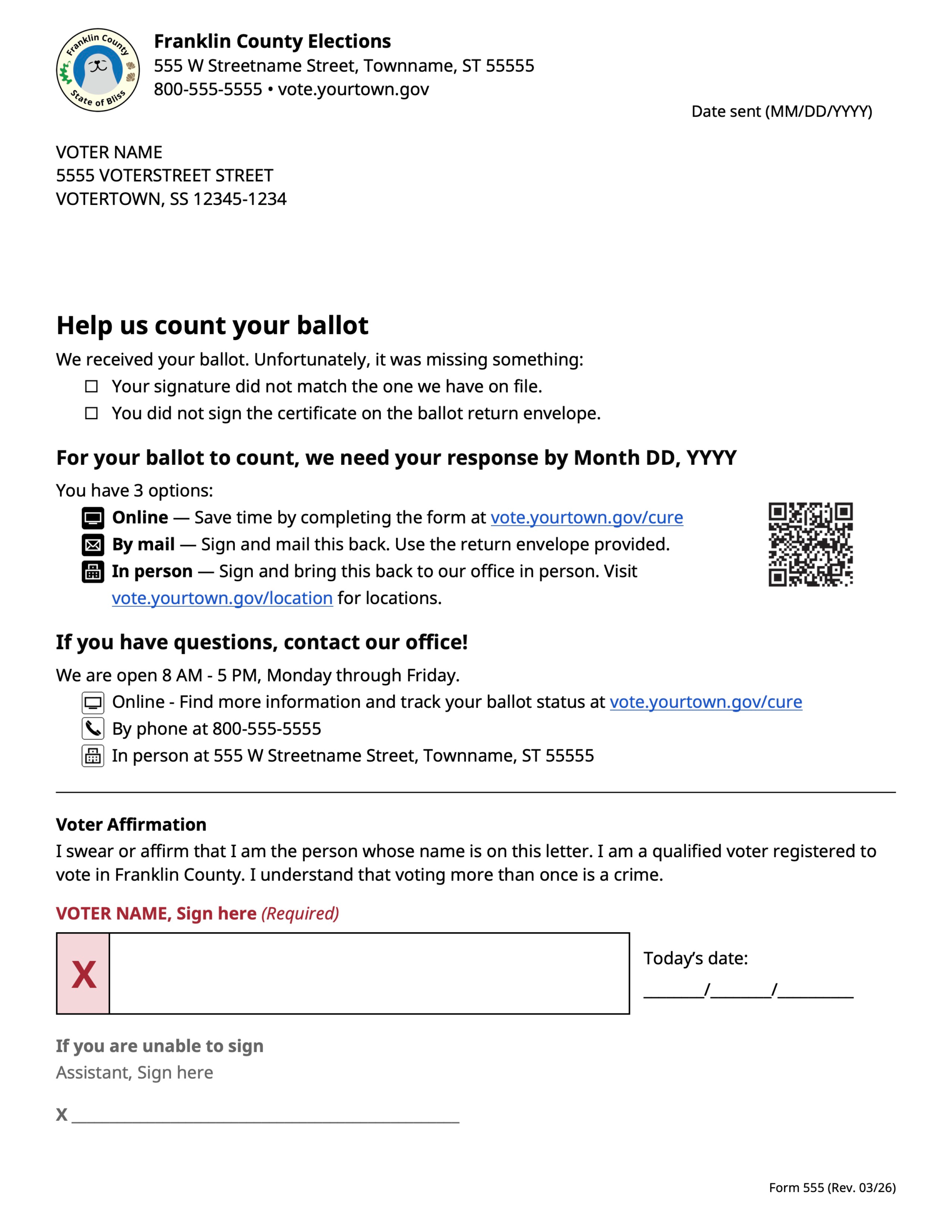 image of cure mailer template