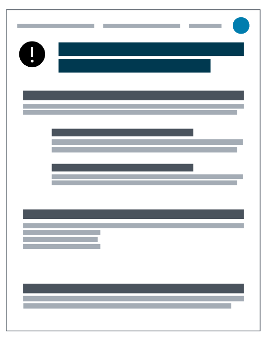 Illustration of a take home notice